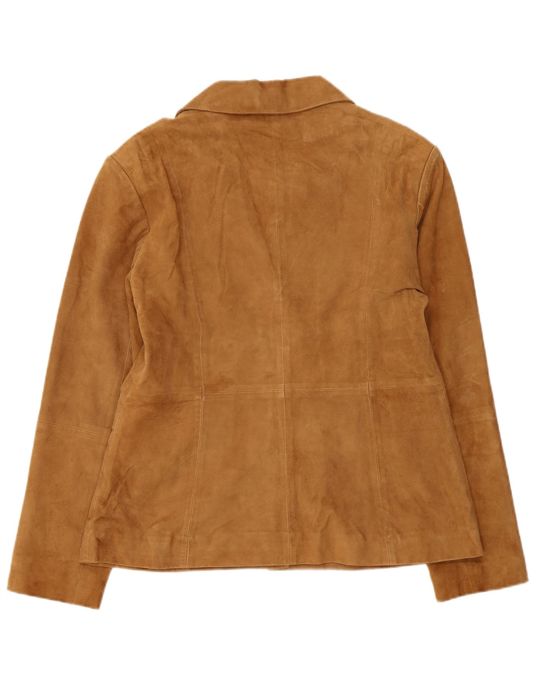 Jaqueta blazer feminina de camurça Helium com 4 botões Reino Unido 16 grande couro marrom