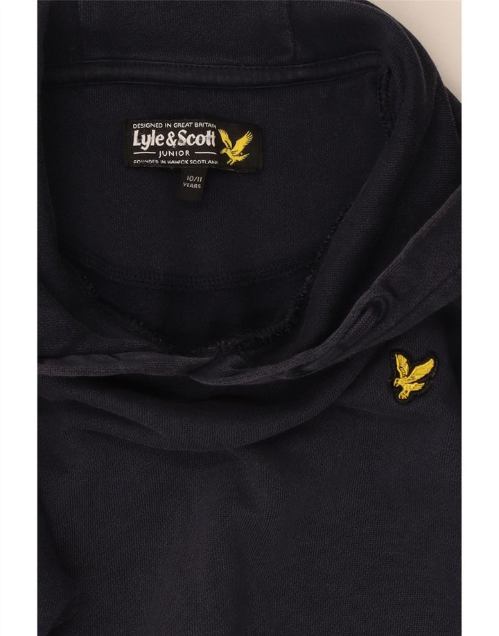 LYLE & SCOTT Boys Hoodie Jumper 10-11 Years Navy Blue Cotton Vintage Lyle & Scott and Second-Hand Lyle & Scott from Messina Hembry 
