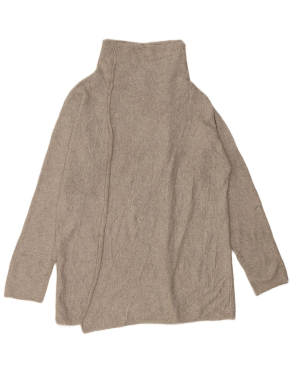 Suéter cardigã feminino Eddie Bauer com palangre aberto Reino Unido 16 algodão cinza grande