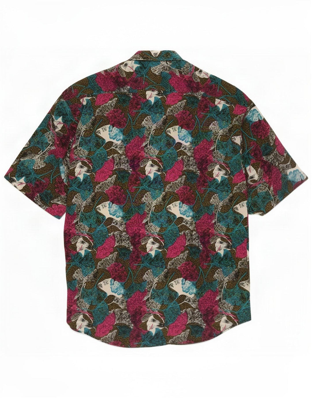 Ciaps Camisa masculina de manga curta pequena floral multicolorida