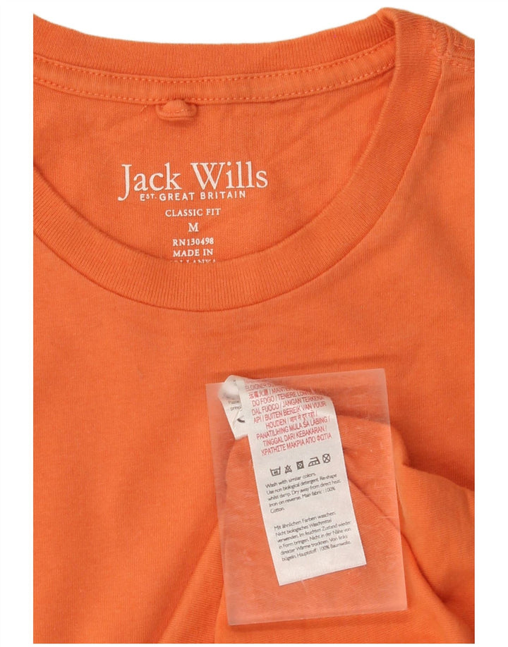 Camiseta masculina de ajuste clássico JACK WILLS algodão laranja médio