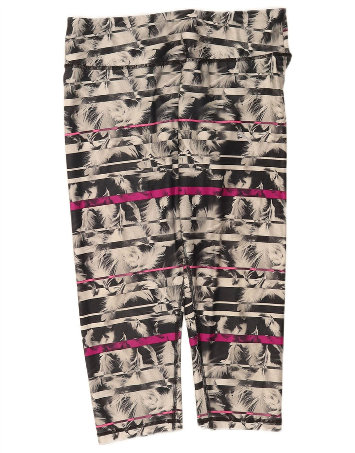 Puma Mulher Abstrata Padrão Capri Leggings UK 14 Grande Multicolorido