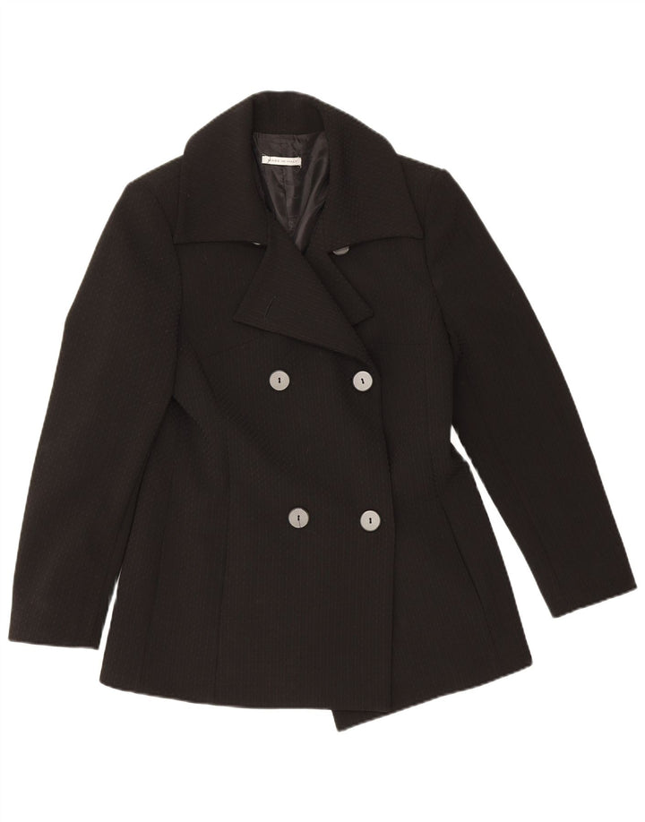 Casaco feminino vintage IT 44 poliéster listrado preto médio