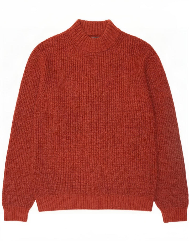 Suéter masculino Marks & Spencer com gola tartaruga e acrílico marrom médio