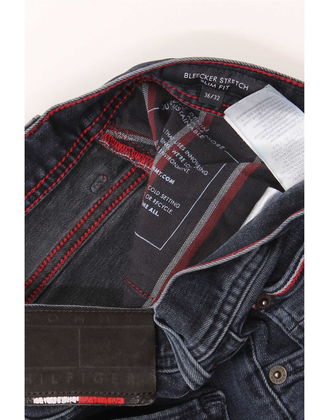 Tommy Hilfiger Masculino Bleecker Slim Jeans W36 L32 Azul Algodão