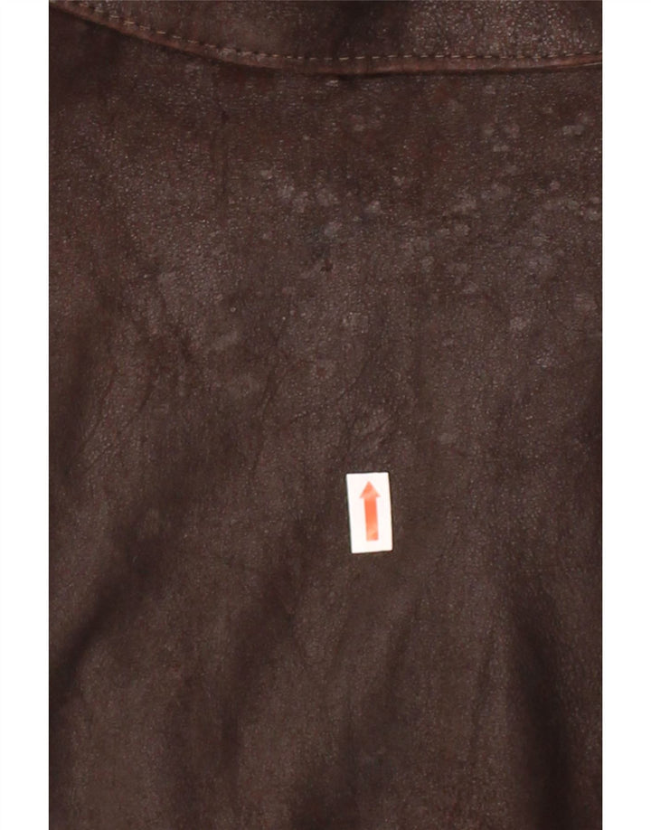 Jaqueta de couro masculina CONBIPEL UK 36 pequena couro marrom