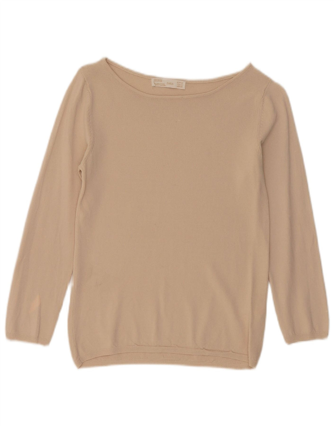 Zara Blusa Feminina Top Reino Unido 12 Médio Bege