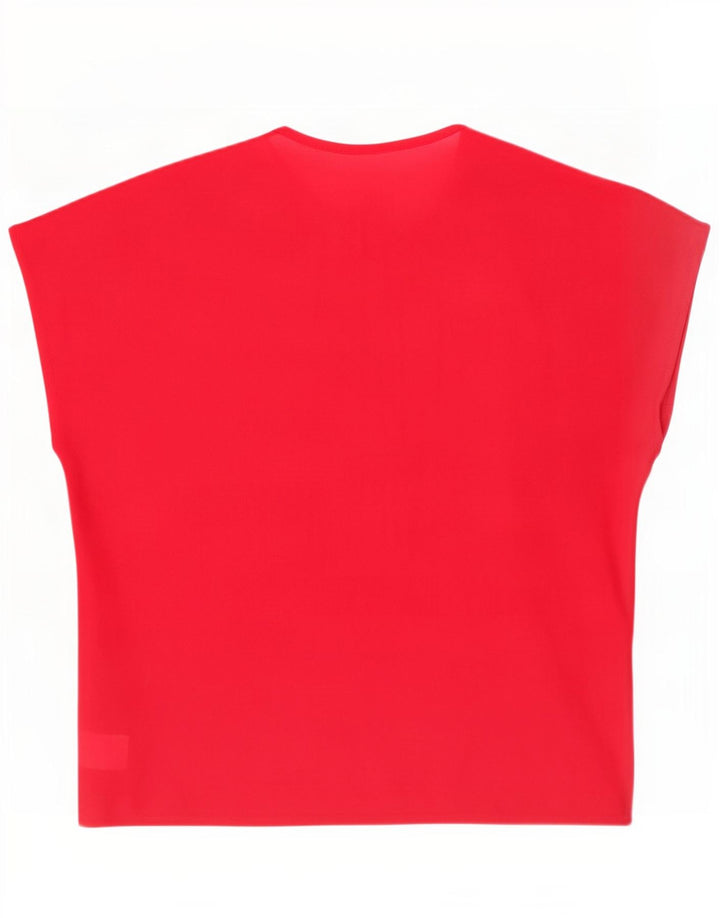 Blusa feminina St Michael com ajuste solto, Reino Unido 10, pequena, vermelha, colorblock