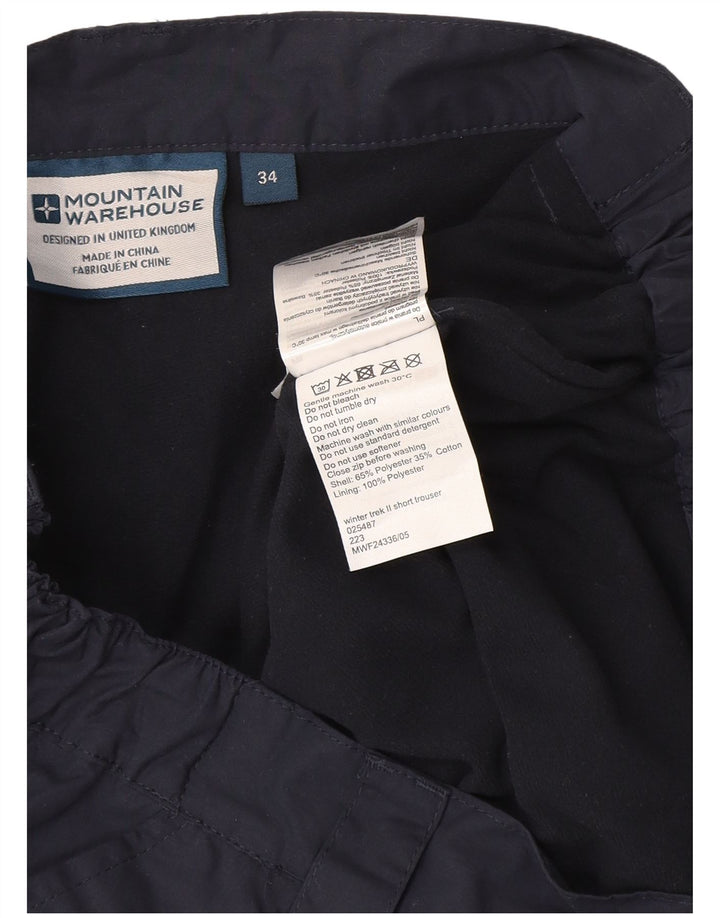 Calça corta-vento masculina Mountain Warehouse Cargo W34 L30 azul marinho