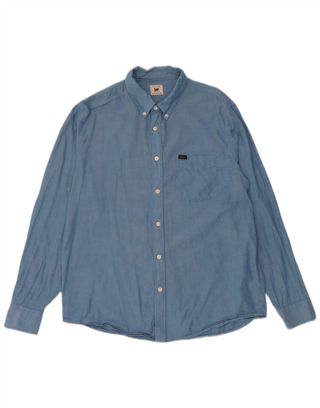Camisa masculina Lee XL azul algodão