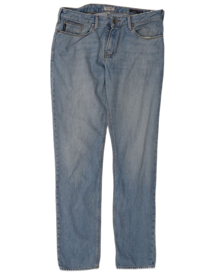 Armani Mens Slim Jeans W32 L30 Azul Algodão