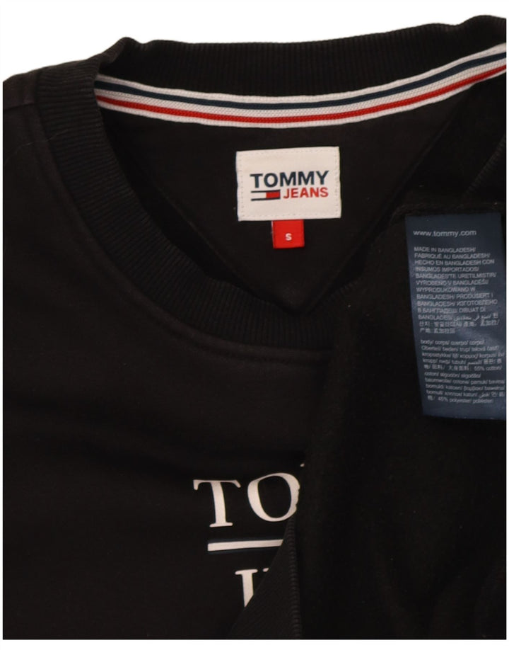 Tommy Hilfiger moletom feminino gráfico oversized jumper Reino Unido 10 pequeno preto