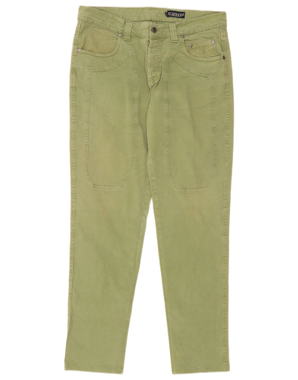 Calça casual masculina slim Jeckerson W36 L31 algodão verde