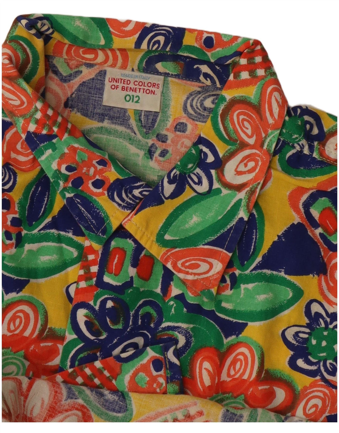 Camisa masculina de manga curta BENETTON média floral multicolorida