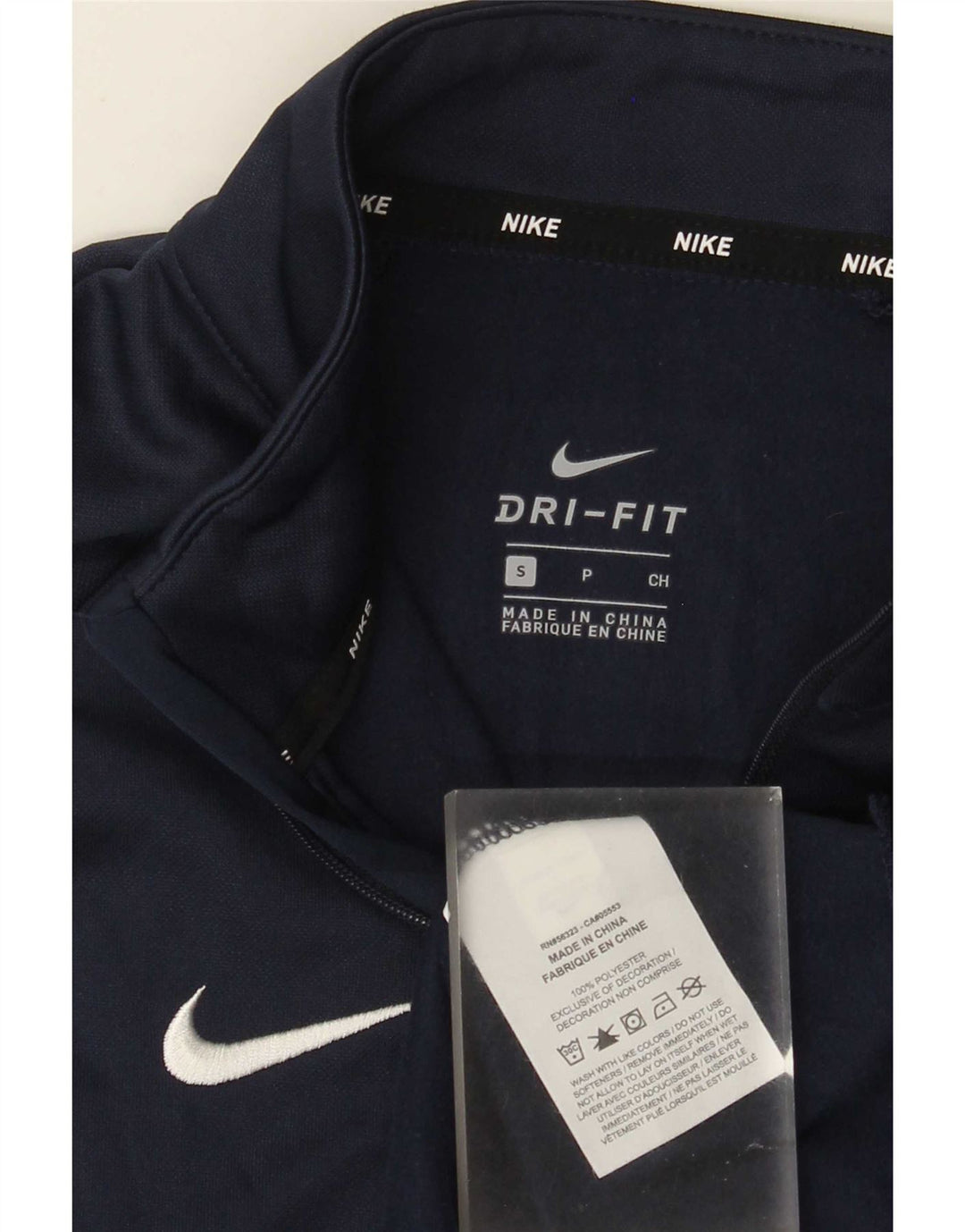 Moletom Nike Masculino Dri Fit Zip Neck Suéter Pequeno Poliéster Azul Marinho