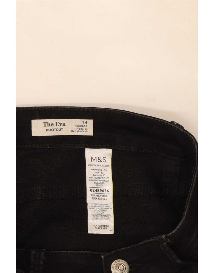 Marks & Spencer Feminino The Eva Bootcut Jeans Reino Unido 14 Grande W32 L30 Preto