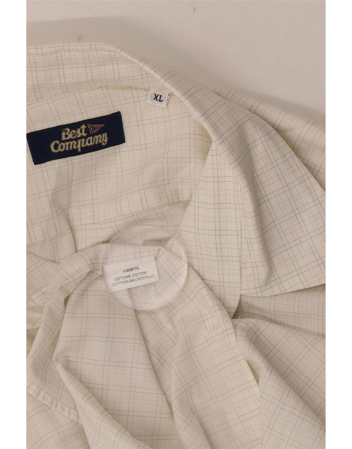 Camisa masculina XL branca xadrez de algodão Best Company