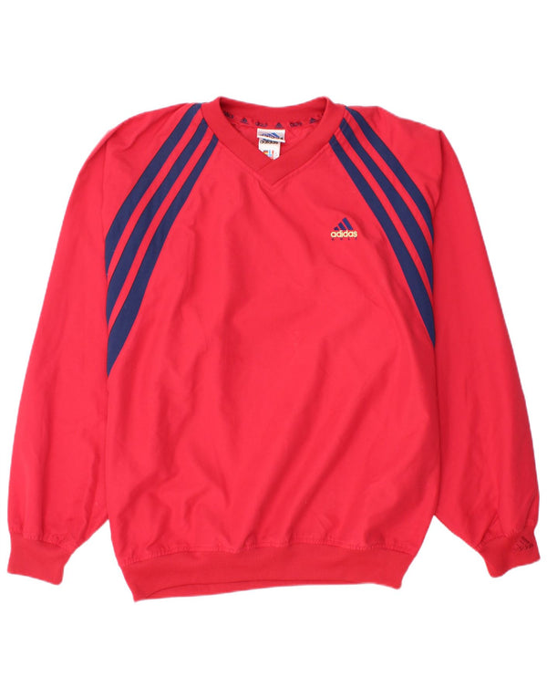 ADIDAS Mens Pullover Treino Top UK 40/42 Médio Poliéster Vermelho