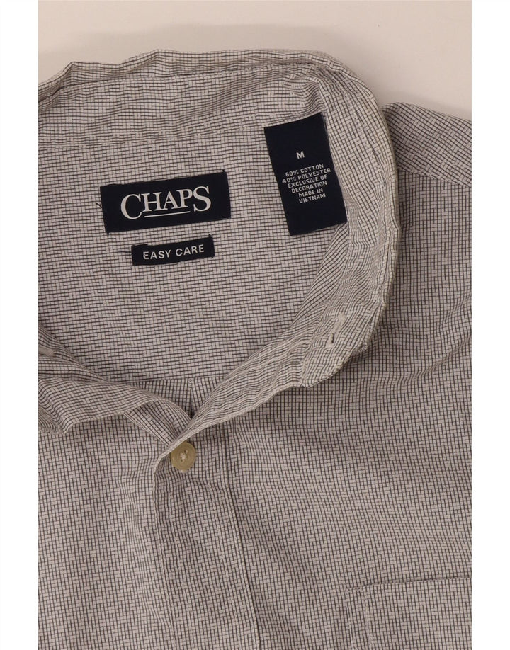 Camisa masculina Chaps Easy Care algodão geométrico cinza médio