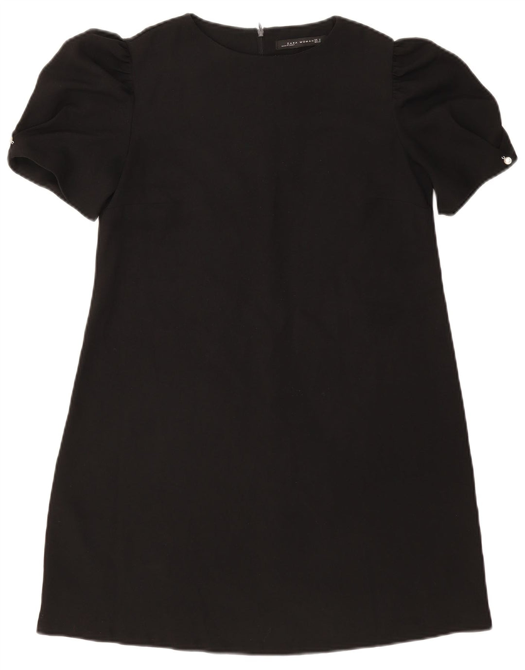 Vestido feminino Zara A-Line UK 12 poliéster preto médio