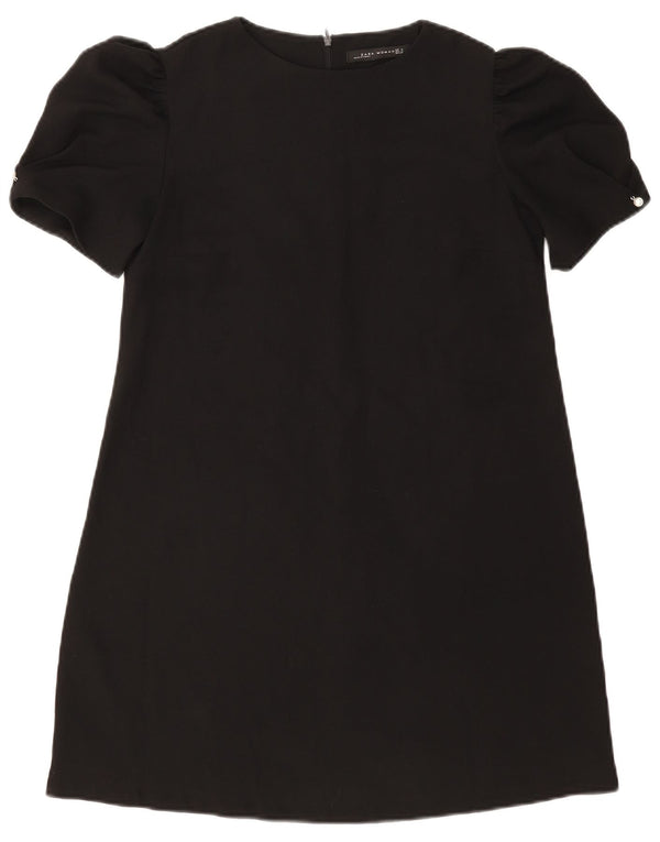 Vestido feminino Zara A-Line UK 12 poliéster preto médio