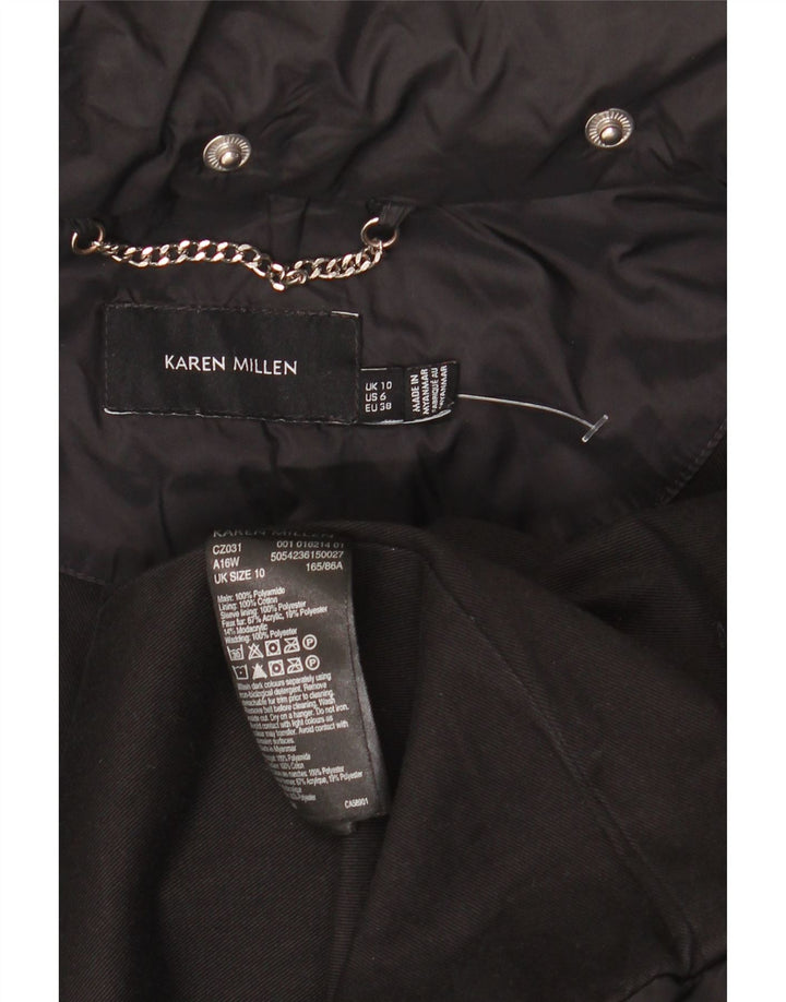Casaco acolchoado masculino Karen Millen UK 10 pequeno preto poliamida