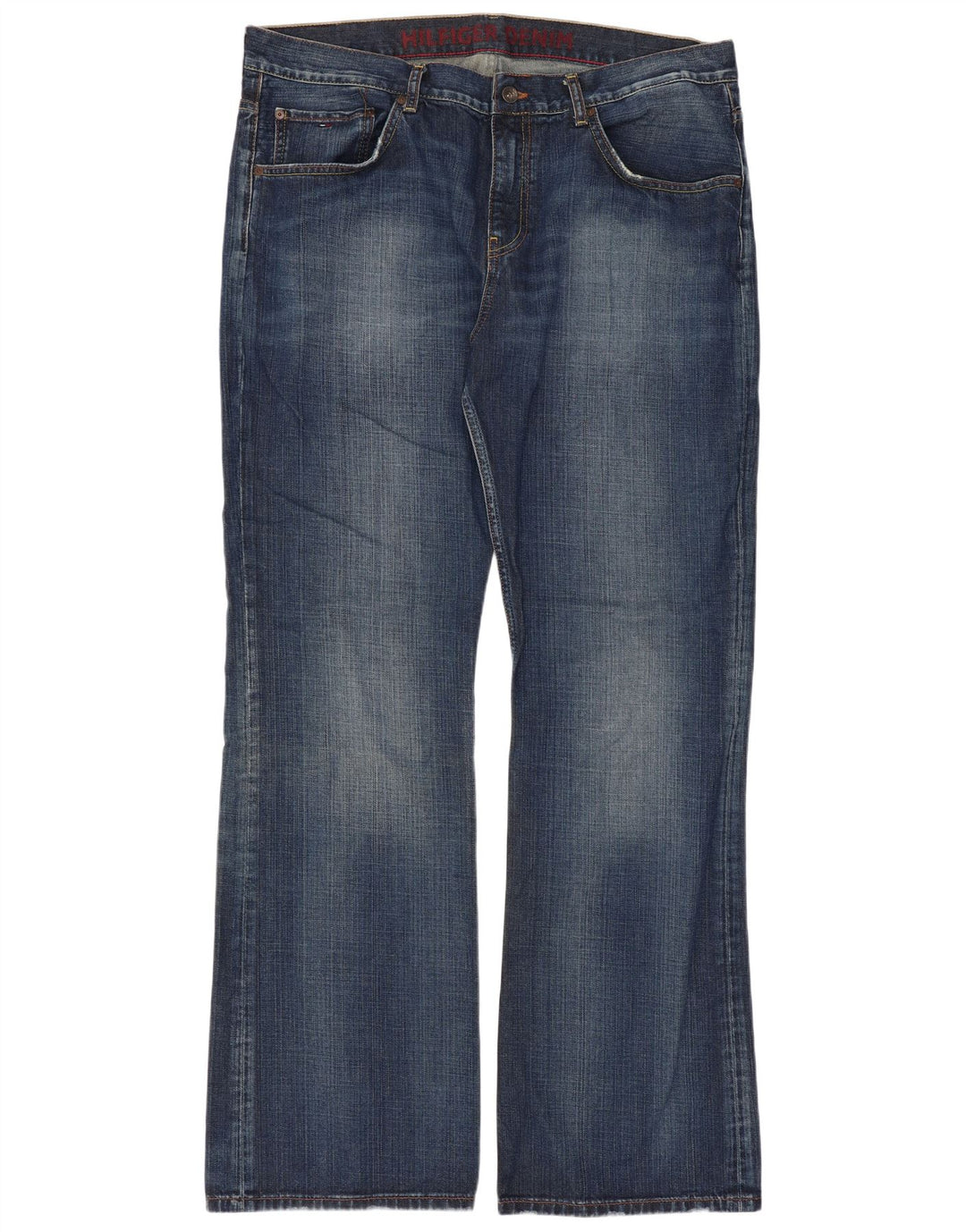 Tommy Hilfiger Masculino Manhattan Bootcut Jeans W38 L34 Azul Algodão
