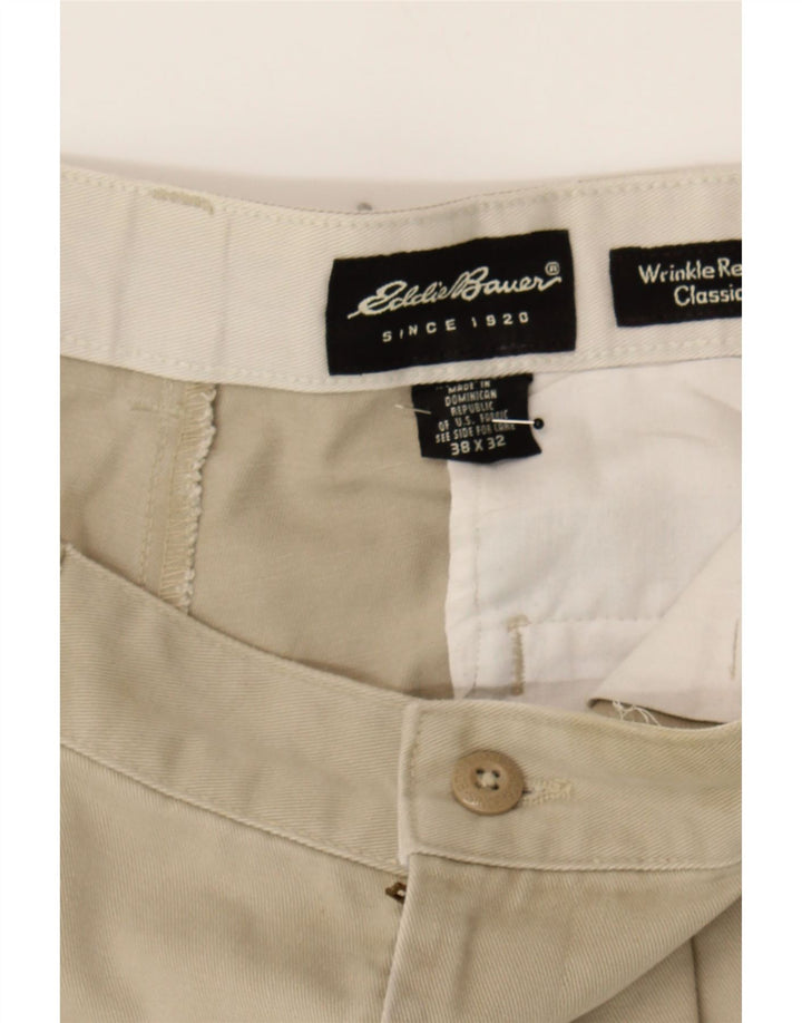 EDDIE BAUER Mens Classic Fit Pegged Chino Trousers W38 L32 Beige Cotton Vintage Eddie Bauer and Second-Hand Eddie Bauer from Messina Hembry 
