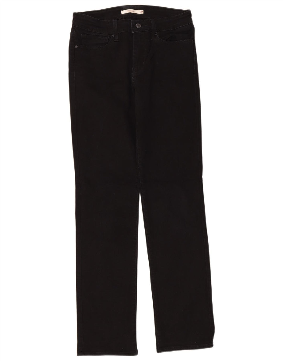 Calça jeans feminina Levi's 714 Straight W27 L30 algodão preto