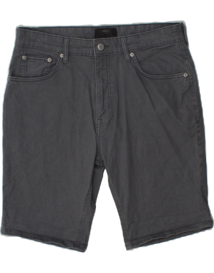 MARKS & SPENCER Womens Casual Shorts W34 Large  Grey Cotton Vintage Marks & Spencer and Second-Hand Marks & Spencer from Messina Hembry 