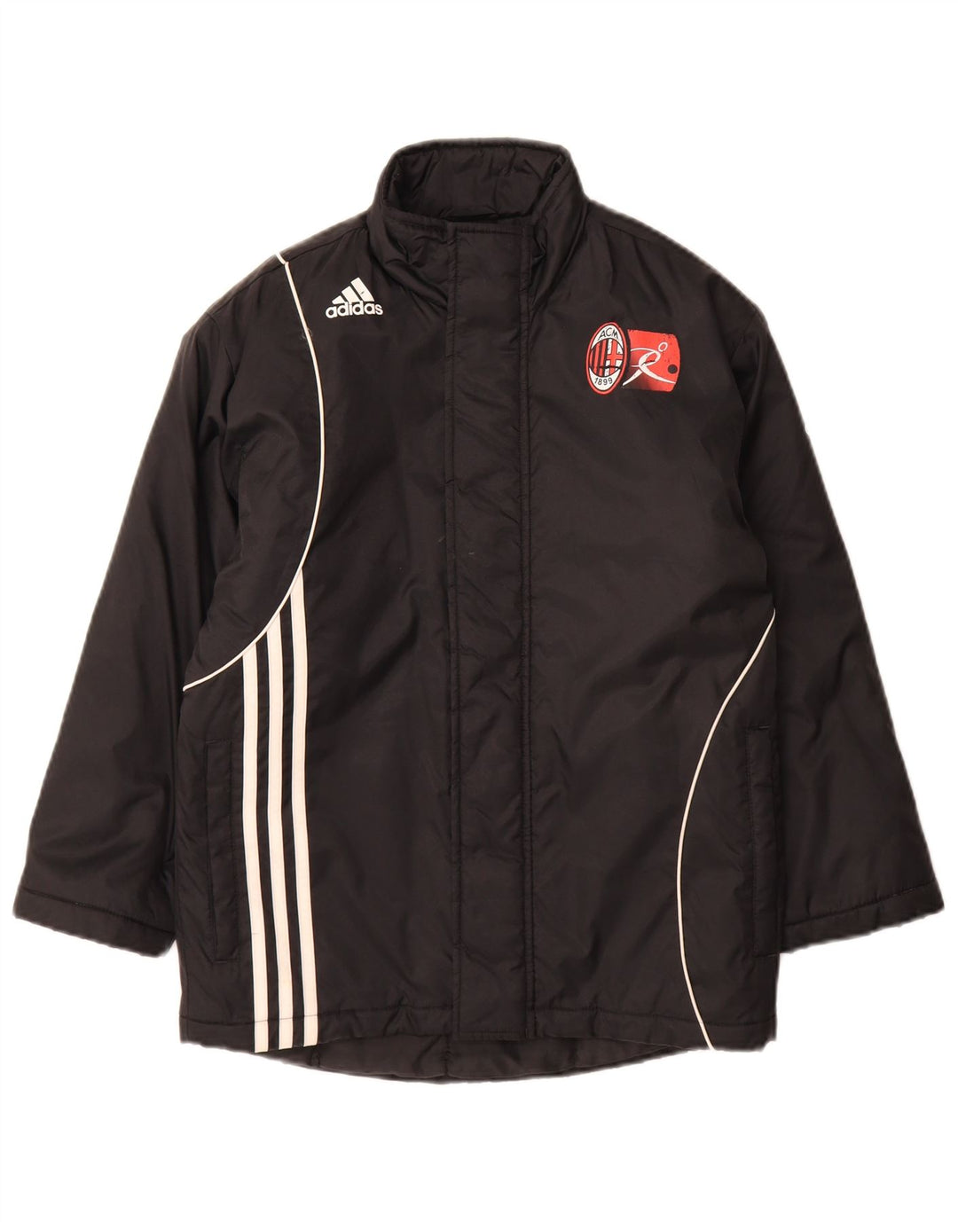 Casaco acolchoado Adidas Boys AC Milan 9-10 anos preto poliéster