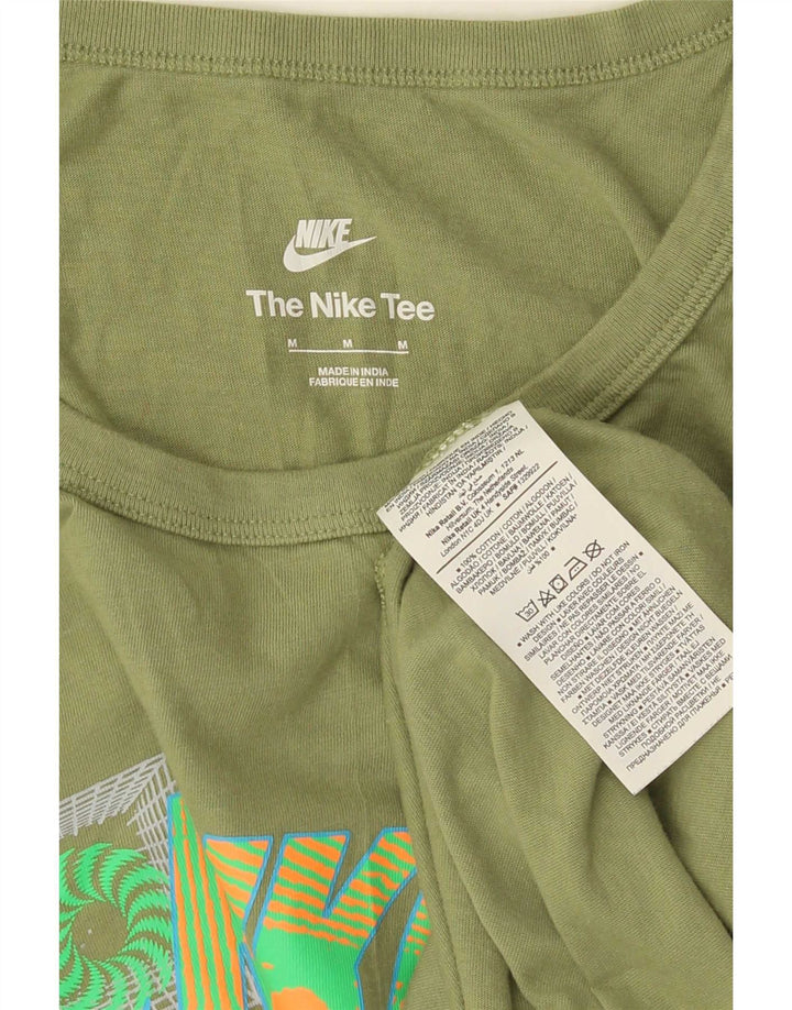 Camiseta Nike masculina gráfica Top médio algodão verde