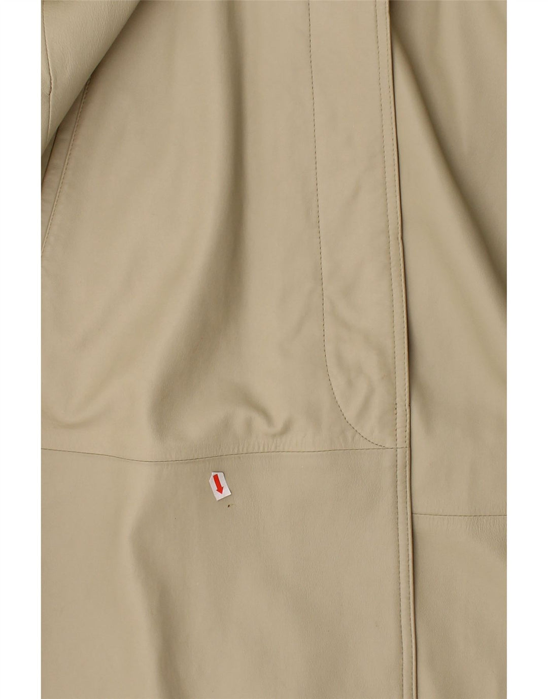 Casaco de couro feminino VINTAGE UK 18 XL bege