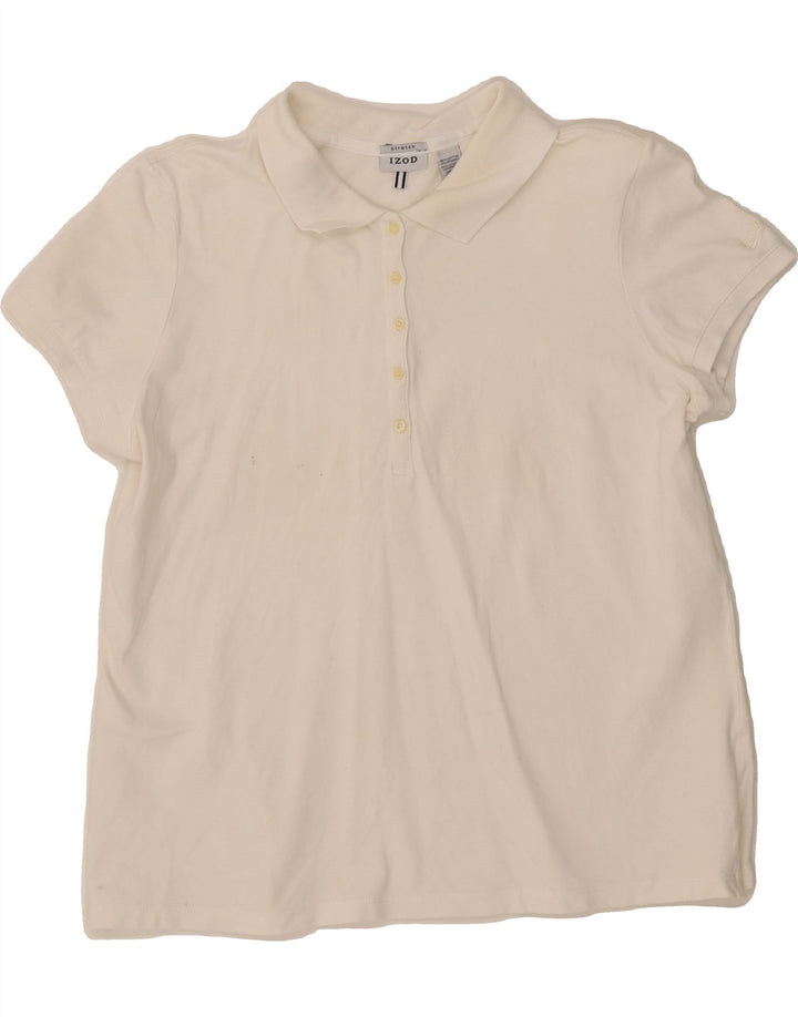 IZOD Womens Polo Shirt UK 18 XL White Cotton Vintage Izod and Second-Hand Izod from Messina Hembry 
