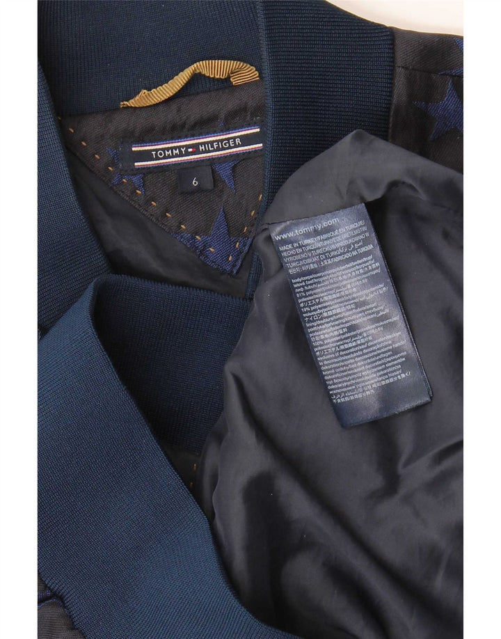 Jaqueta bomber feminina Tommy Hilfiger EUA 6 médio azul marinho geométrico