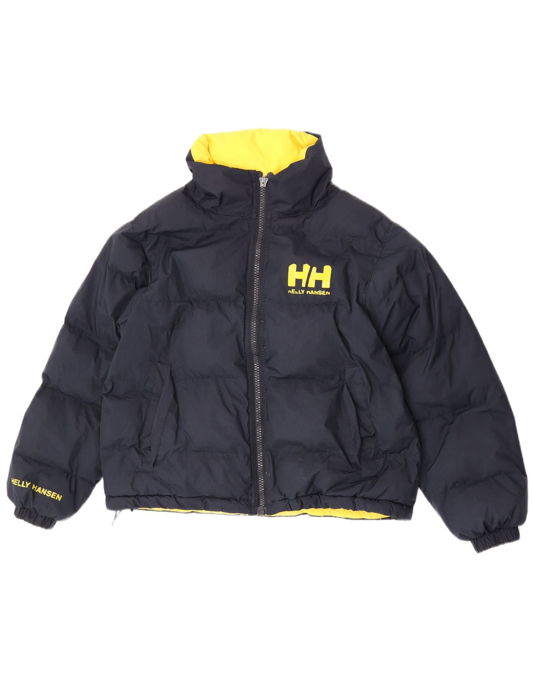 Jaqueta acolchoada reversível gráfica masculina Helly Hansen UK 36 pequena amarela