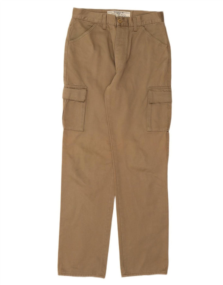 Calça cargo masculina WAMPUM reta IT 48 médio W32 L33 algodão marrom