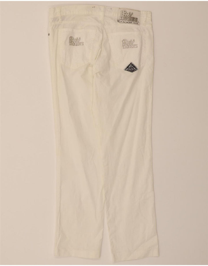 ROY ROGERS Womens Straight Casual Trousers W36 L30 White Cotton Vintage Roy Rogers and Second-Hand Roy Rogers from Messina Hembry 
