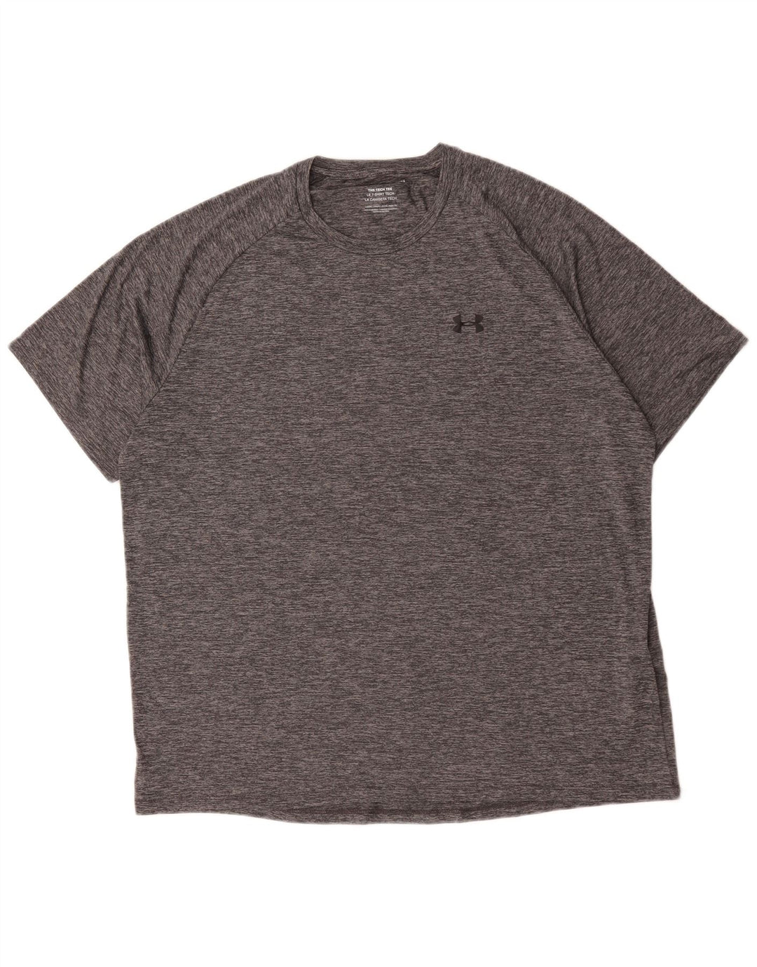Camiseta masculina Under Armour Top 2XL poliéster manchado cinza