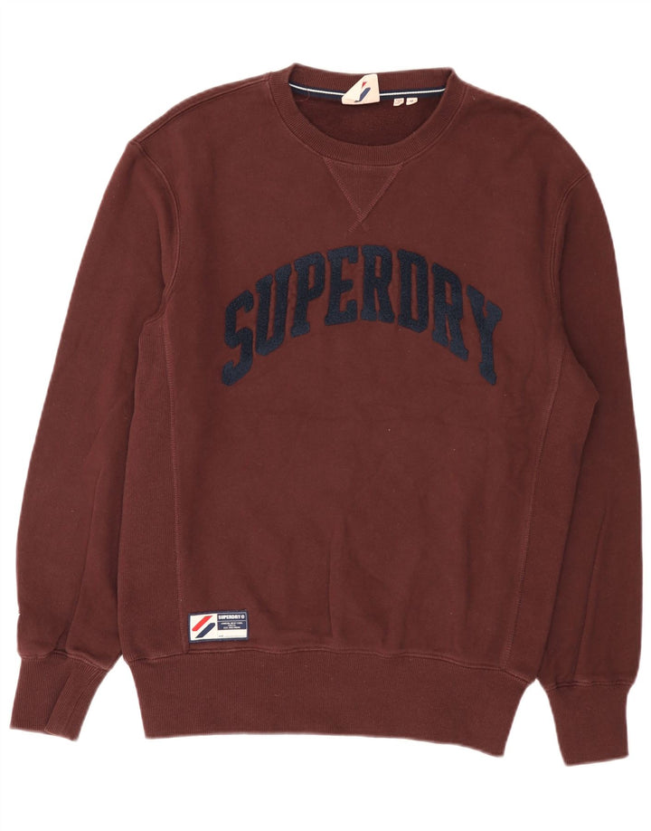 Superdry moletom gráfico masculino jumper médio marrom algodão