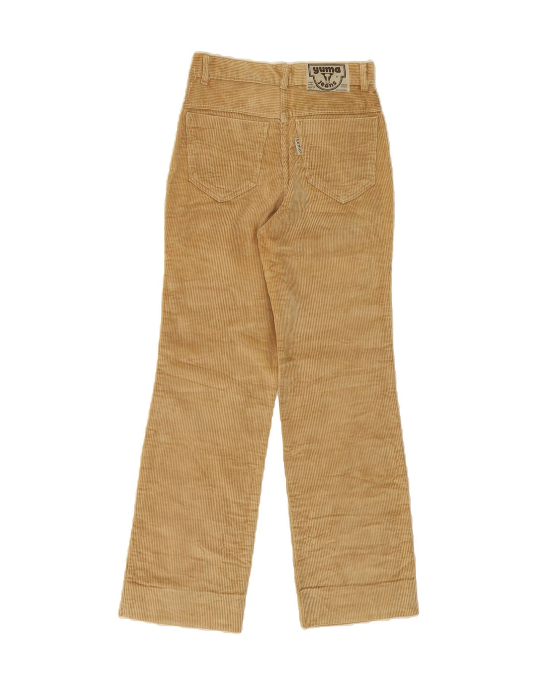 YUMA Womens Straight Corduroy Trousers W28 L29 Beige Vintage Yuma and Second-Hand Yuma from Messina Hembry 