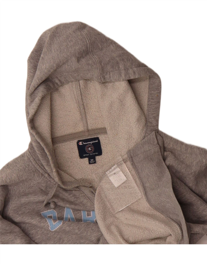 CHAMPION Womens Graphic Hoodie Jumper UK 14 Medium Grey Cotton Vintage Champion and Second-Hand Champion from Messina Hembry 