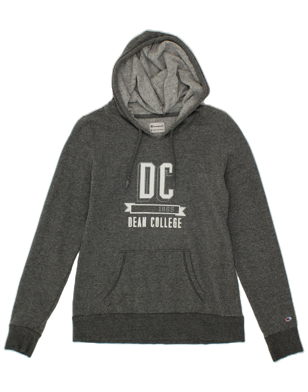 CHAMPION Womens Graphic Hoodie Jumper UK 12 Medium Grey Cotton Vintage Champion and Second-Hand Champion from Messina Hembry 