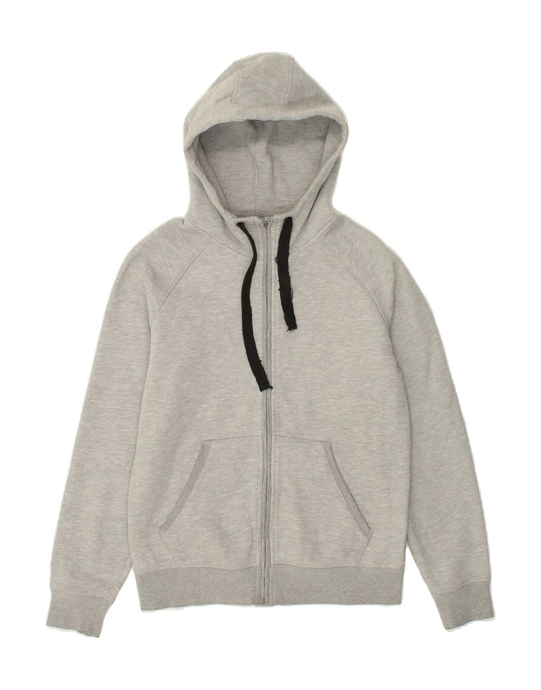 ADIDAS Womens Zip Hoodie Sweater UK 14 Large Grey Cotton Vintage Adidas and Second-Hand Adidas from Messina Hembry 