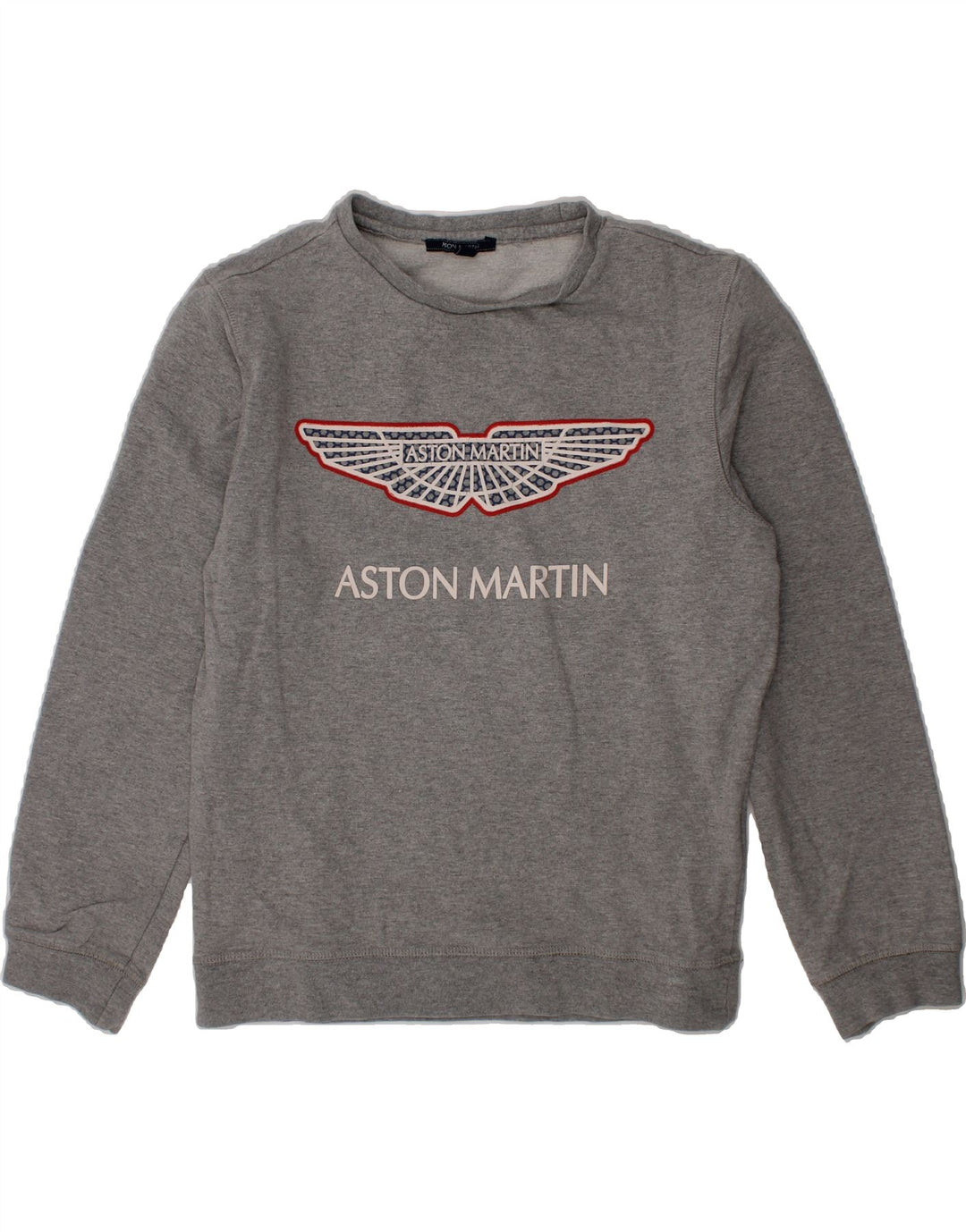 ASTON MARTIN Girls Graphic Sweatshirt Jumper 11-12 Years Grey Cotton Vintage Aston Martin and Second-Hand Aston Martin from Messina Hembry 
