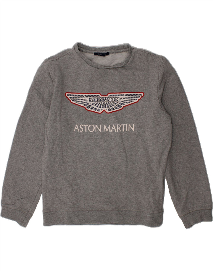 ASTON MARTIN Girls Graphic Sweatshirt Jumper 11-12 Years Grey Cotton Vintage Aston Martin and Second-Hand Aston Martin from Messina Hembry 