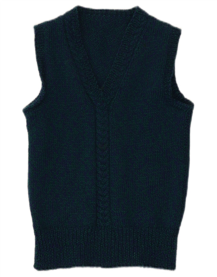 Colete feminino vintage regata XS azul marinho salpicado