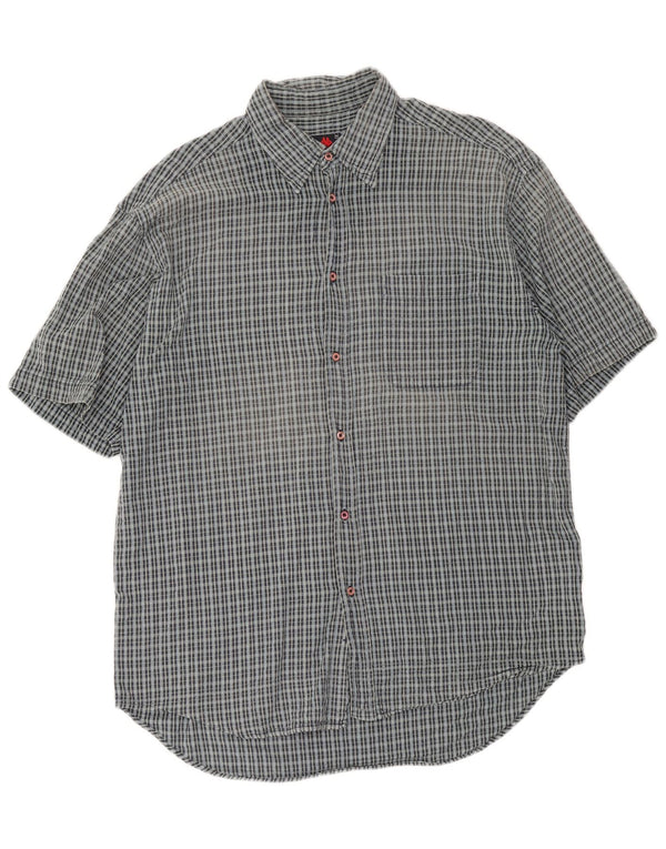 Camisa masculina de manga curta Kappa XL cinza xadrez algodão