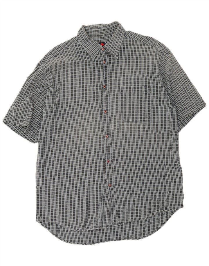 Camisa masculina de manga curta Kappa XL cinza xadrez algodão