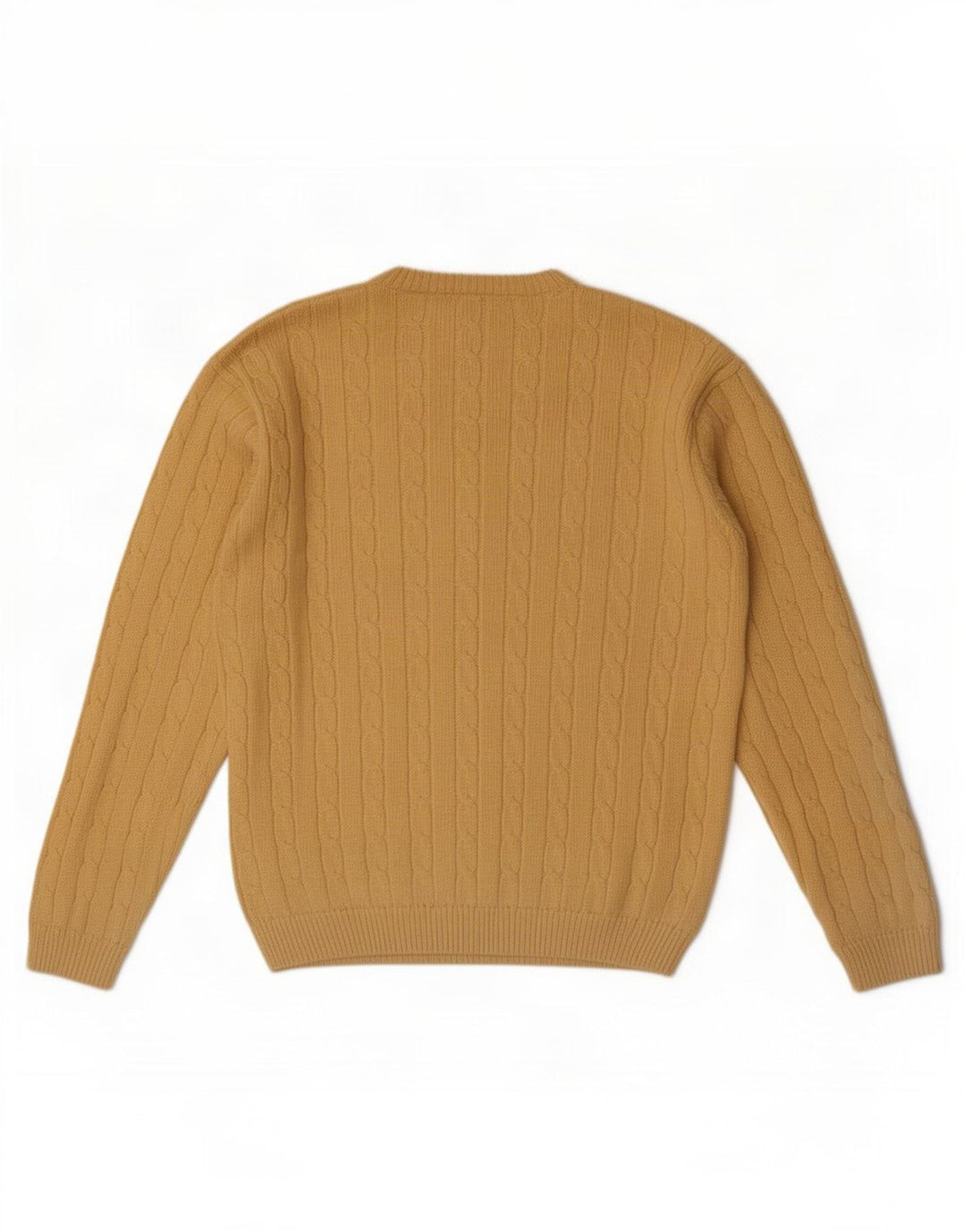Suéter masculino Debenhams com gola redonda e algodão amarelo médio